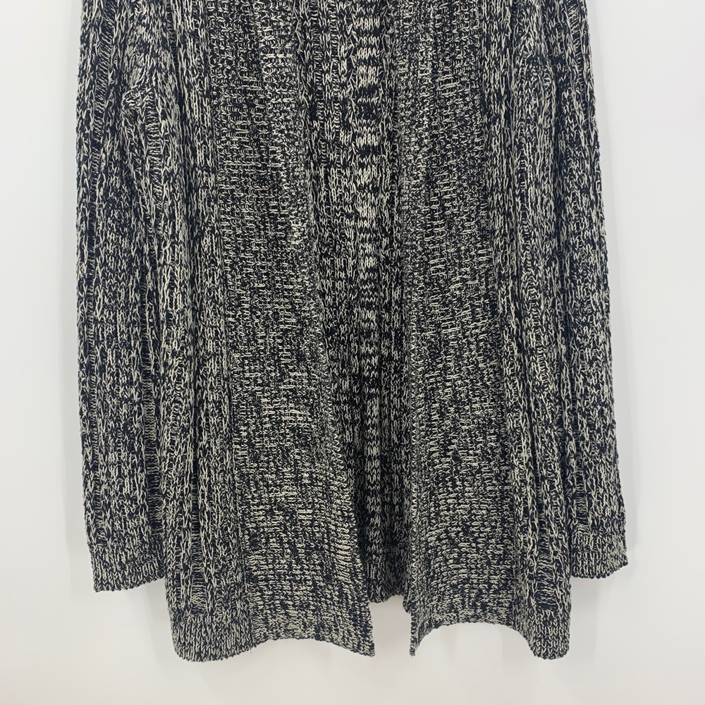 Anthropologie Tehama Marled Black & White Open Front Long Cardigan Sz M - Picture 7 of 14